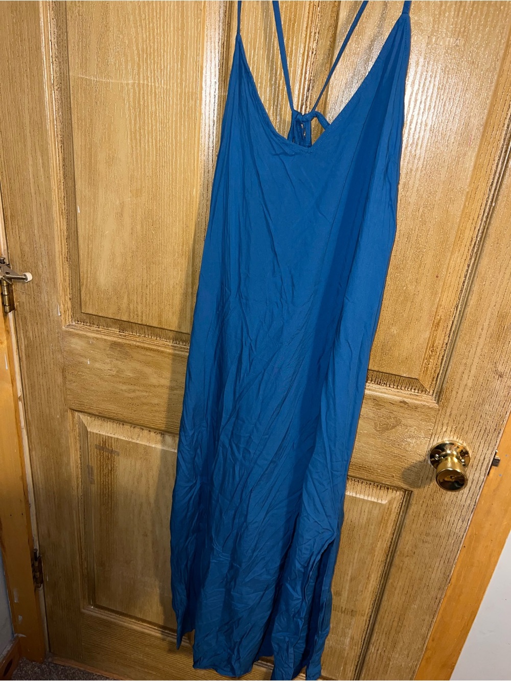 Blue Slip Maxi Dress with Spaghetti Straps. XL Old Navy. NWOT